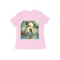 The Intelligentsia pink t-shirt featuring surrealist Taj Mahal with elephant in water, Salvador Dali style.